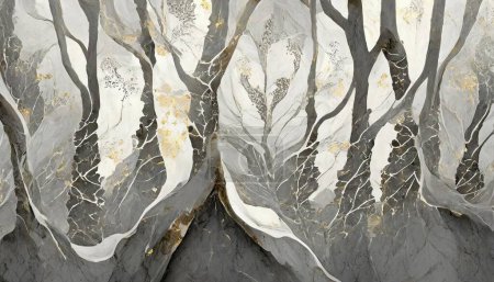 Elegant Tree-Inspired Marble Grains