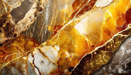 Illustration for Warm Hues and Gemstone Glows: Amber Marble Magic - Royalty Free Image
