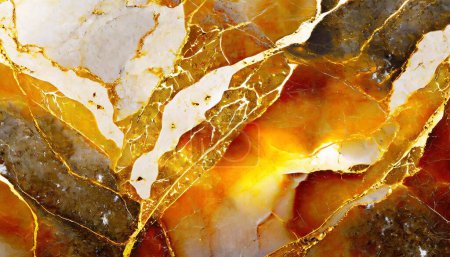 Illustration for Golden Gemstone Radiance: Amber Marble Texture - Royalty Free Image