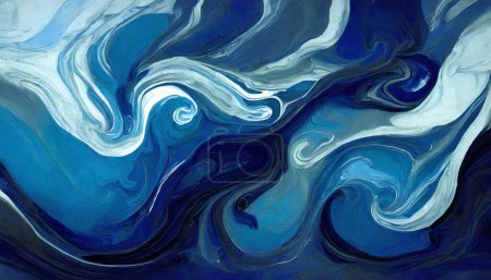 Ocean Abyss Elegance: Deep Blue Marmor Textur