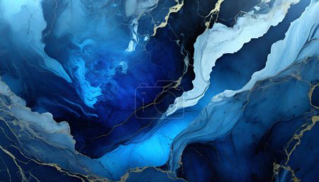 Ilustración de Profundidades marinas: Enigmático mármol azul y negro - Imagen libre de derechos