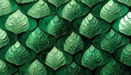 Ilustración de Encantadora serpiente verde: diseño de mármol de fantasía - Imagen libre de derechos