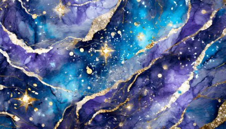 Stardust Symphony: Galactic Marble Elegance
