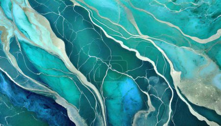 Mystical Ocean Elegance: Marble Art