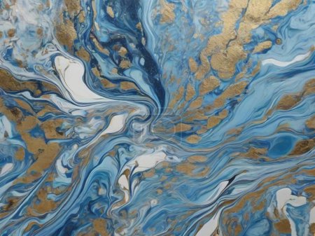 Cerulean Symphony: Dynamic Marble with Flowing Patterns