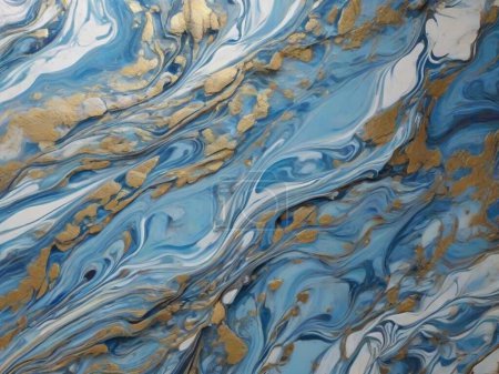 Dynamischer Cerulean Blue Marmor: Lebendig fließende Adern