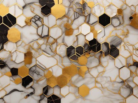 Ilustración de Acentos únicos de panal de abeja en mármol - Imagen libre de derechos