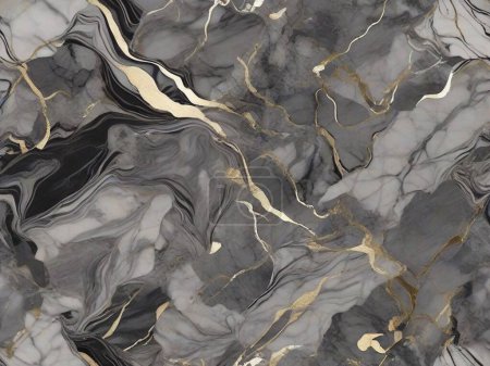 Sculpted Silver Accents in Dark Marble