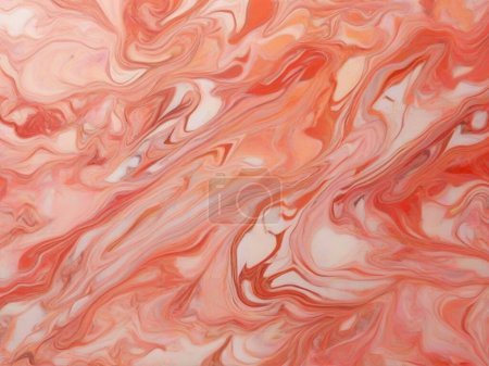 Warm Coral Hues: Lively Sunset Marble Design