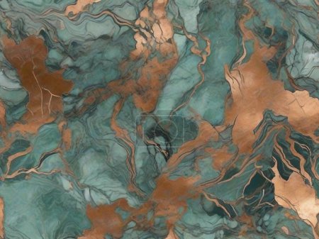 Illustration for Rustic Elegance: Copper Patina Marble - Royalty Free Image