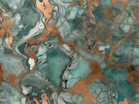 Illustration for Oxidized Beauty: Green Copper Marble - Royalty Free Image