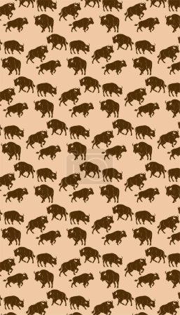Ilustración de Patrón animal de búfalo textura repitiendo sin costuras - Imagen libre de derechos