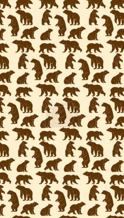 Illustration for Beaver animal pattern texture repeating seamless - Royalty Free Image
