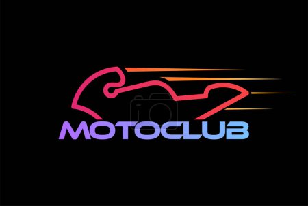 Illustration for Simple Minimalist Fast Speed Racing Bike Motorcycle Sport Club Competition Logo Design - Royalty Free Image