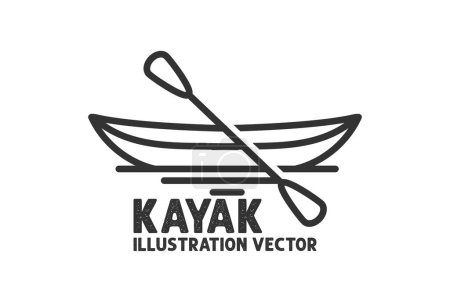 Illustration for Simple Minimalist Kayak Canoe Rafting Boat Badge Emblem Illustration Vector - Royalty Free Image