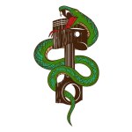 Isolated Serpent Snake with Piston for Biker Motorcycle Club Illustration Design Vector
