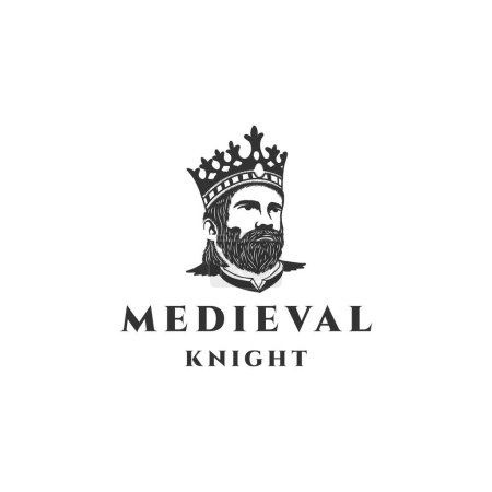 Ilustración de Cruzadas medievales Caballero Guerrero Lord War King, Ilustración Vector - Imagen libre de derechos