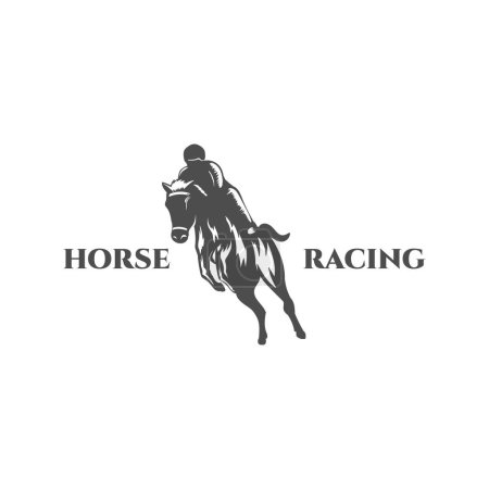 Illustration for Vintage Retro Fast Strong Horse Racing for Sport Club Competition Tournament Logo Icon Illustration Vector - Royalty Free Image
