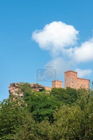 Photo for View of Trifels Castle near Annweiler am Trifels. Region Palatinate in the federal state of Rhineland-Palatinate in Germany - Royalty Free Image