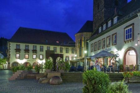 Photo for Annweiler, Germany - August 27, 2021: Old town at the town hall square in Annweiler am Trifels. Region Palatinate in the federal state of Rhineland-Palatinate in Germany - Royalty Free Image