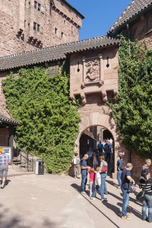 Photo for Portal in forecourt of Chateau du Haut Koenigsbourg near Orschwiller. Bas-Rhin department in Alsace region of France - Royalty Free Image