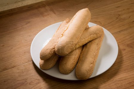 Photo for Delicious italian baguettes on plate - Royalty Free Image