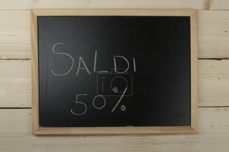 Photo for Chalkboard with 50% sales written - Royalty Free Image