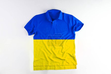 Photo for T-shirt with colors of Ukraine - Royalty Free Image