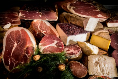 Photo for Composition of cured meats and cheeses - Royalty Free Image