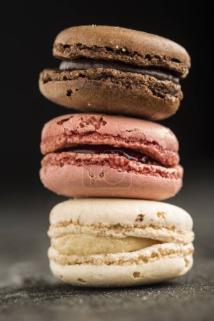 Photo for Macarons on a dark background - Royalty Free Image