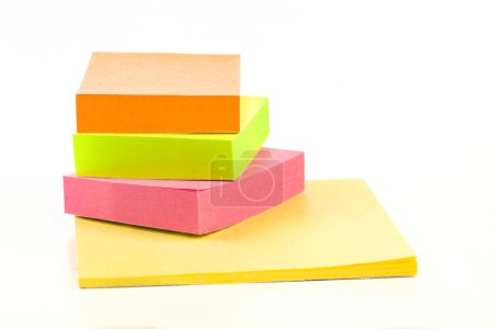 Photo for Post-it of various color isolated on white background - Royalty Free Image