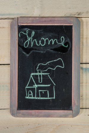 Photo for Top view of chalk drawing on blackboard - Royalty Free Image