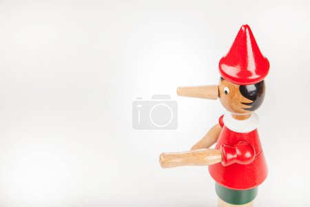 Photo for Pinocchio tou isolated on white background - Royalty Free Image