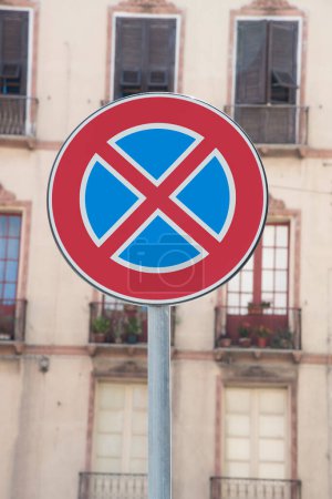 Photo for No stopping sign in an urban context - Royalty Free Image