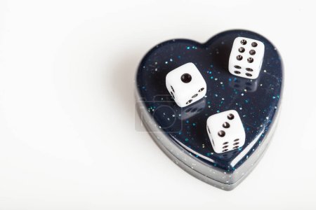 Photo for Heart with dice on the white background - Royalty Free Image