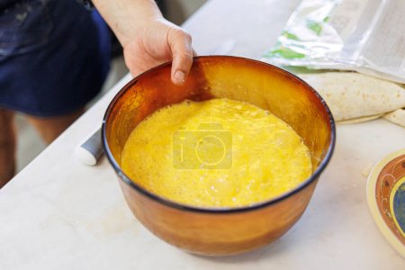 Photo for Close-up view of person making sweet home made dough - Royalty Free Image