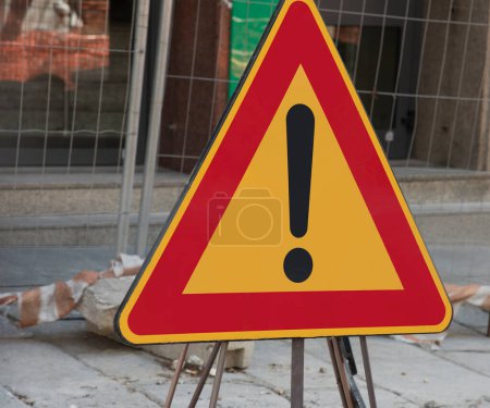 Photo for Warning signs in the street of the city - Royalty Free Image