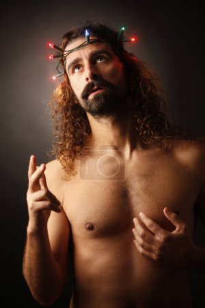 Foto de Hombre con bigote de manillar y pelo largo - Imagen libre de derechos