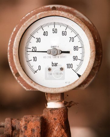 Photo for Old gauge gauge, close - up of gauge meter, meter, meter, gauge, manmanometer, gauge gauge gauge - Royalty Free Image
