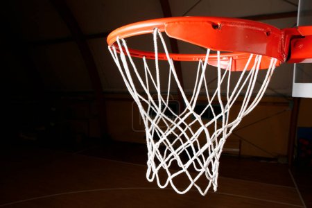 Photo for Basketball hoop in a gym - Royalty Free Image