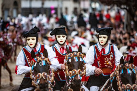 Photo for The Sartiglia of Oristano: historical event with masks and horses - Royalty Free Image