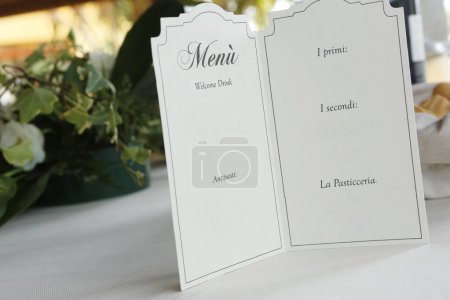 Photo for Wedding menu on the table - Royalty Free Image