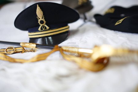 Photo for Close - up view of the military army uniform and accessories - Royalty Free Image