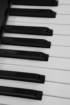 piano keys, close up 