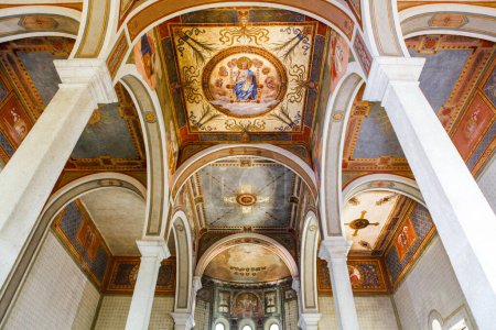 Photo for Interior of the old beautiful church, low angle view - Royalty Free Image