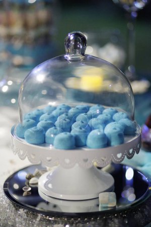 Téléchargez les photos : Cadre de table pour la fête de mariage, bonbons gastronomiques - en image libre de droit