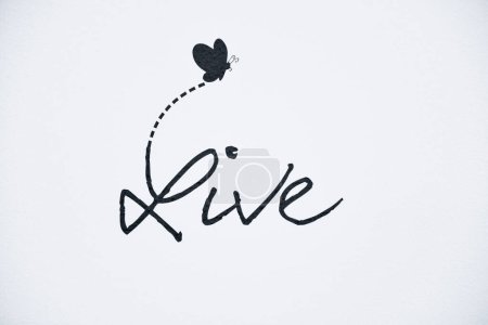 Photo for Live word. hand drawn calligraphy - Royalty Free Image