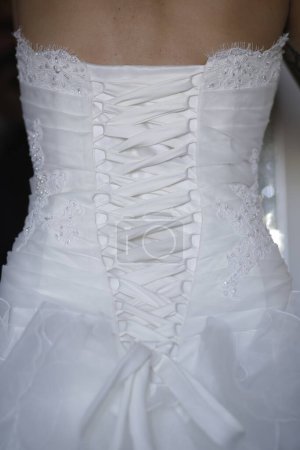 Photo for White wedding dress on a black background - Royalty Free Image