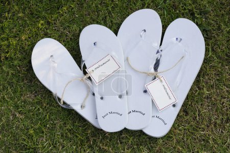Photo for Pair of flip flops and sandals - Royalty Free Image