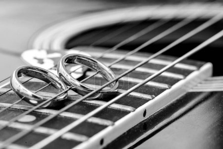 Photo for Guitar on the strings. - Royalty Free Image